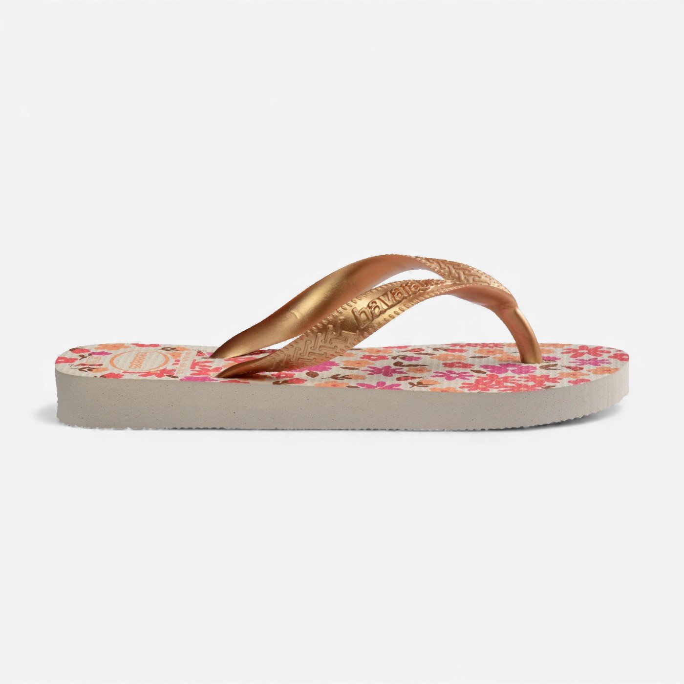 Chienlos Havaianas Kids Flores Infantil Bege/Dourado 2