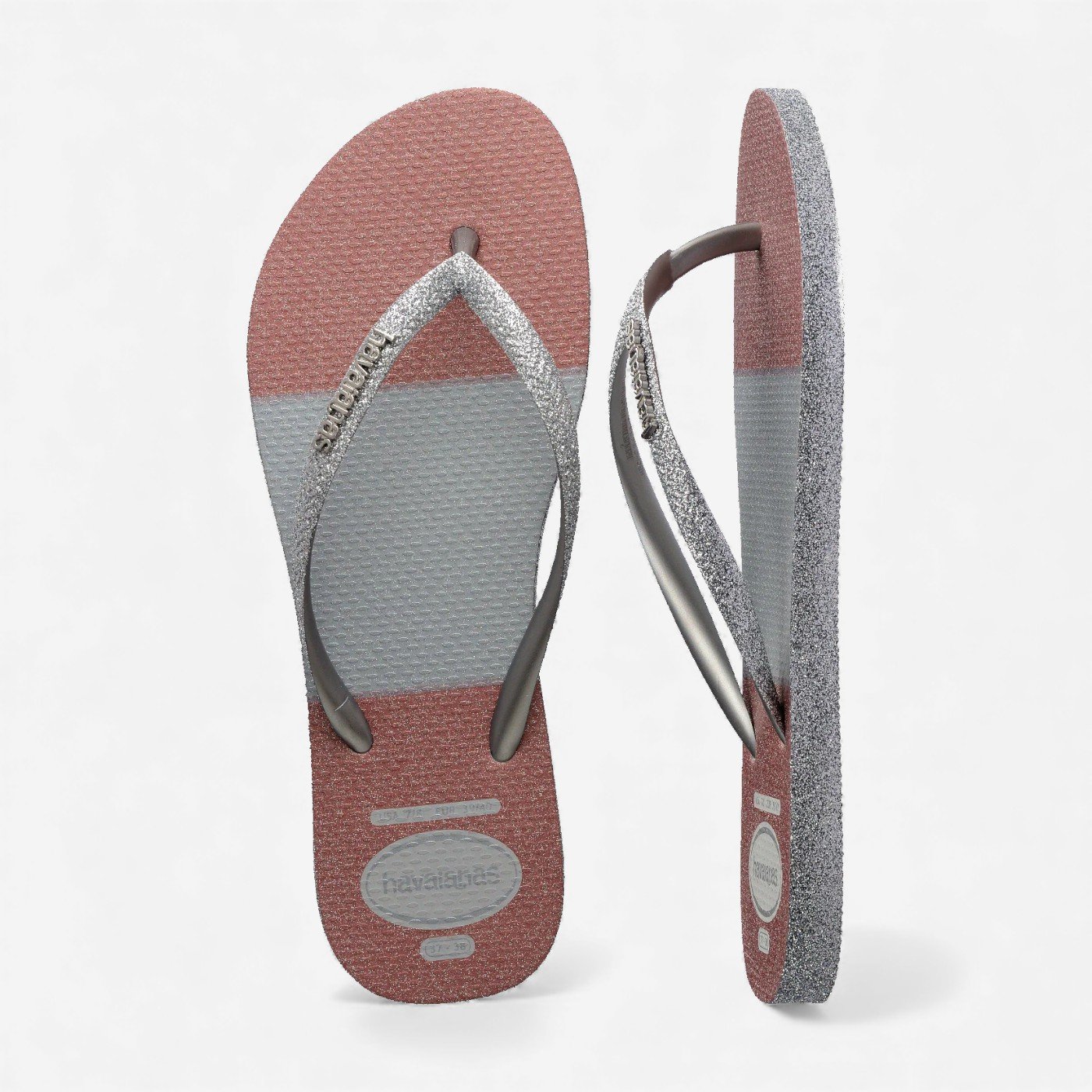 Chinelo Havaianas Slim Glitter Glam Prata 5