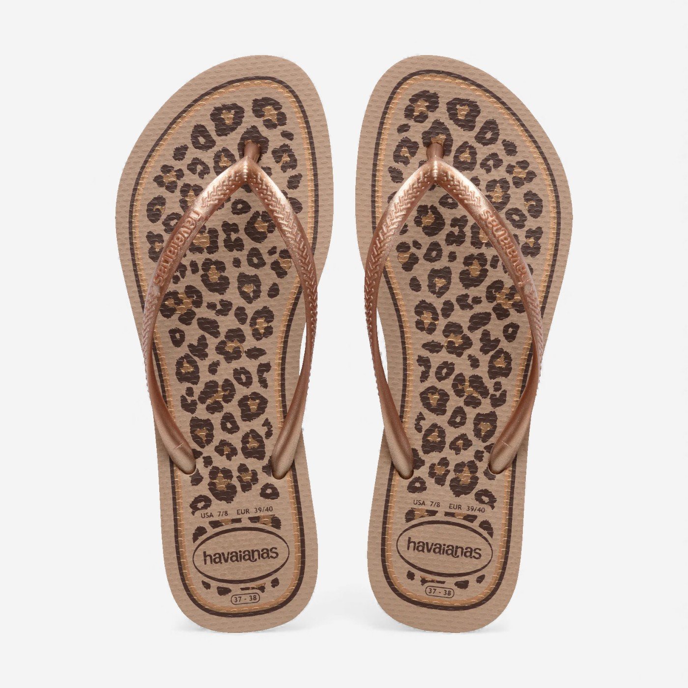 Chinelo Havaianas Slim Animals Rose Gold