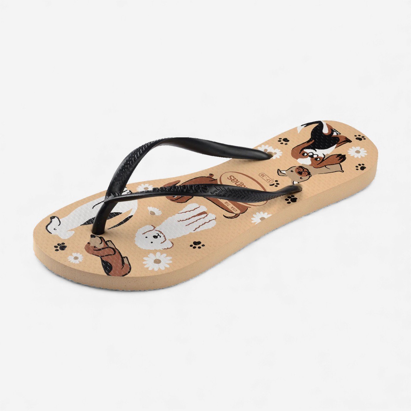 Chinelo Havaianas Slim Pets Bege/Preto 6