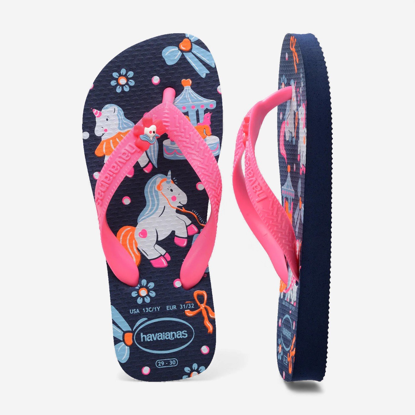 Chinelo Havaianas Fantasy Infantil Unicórnio Azul Marinho/Rosa 5