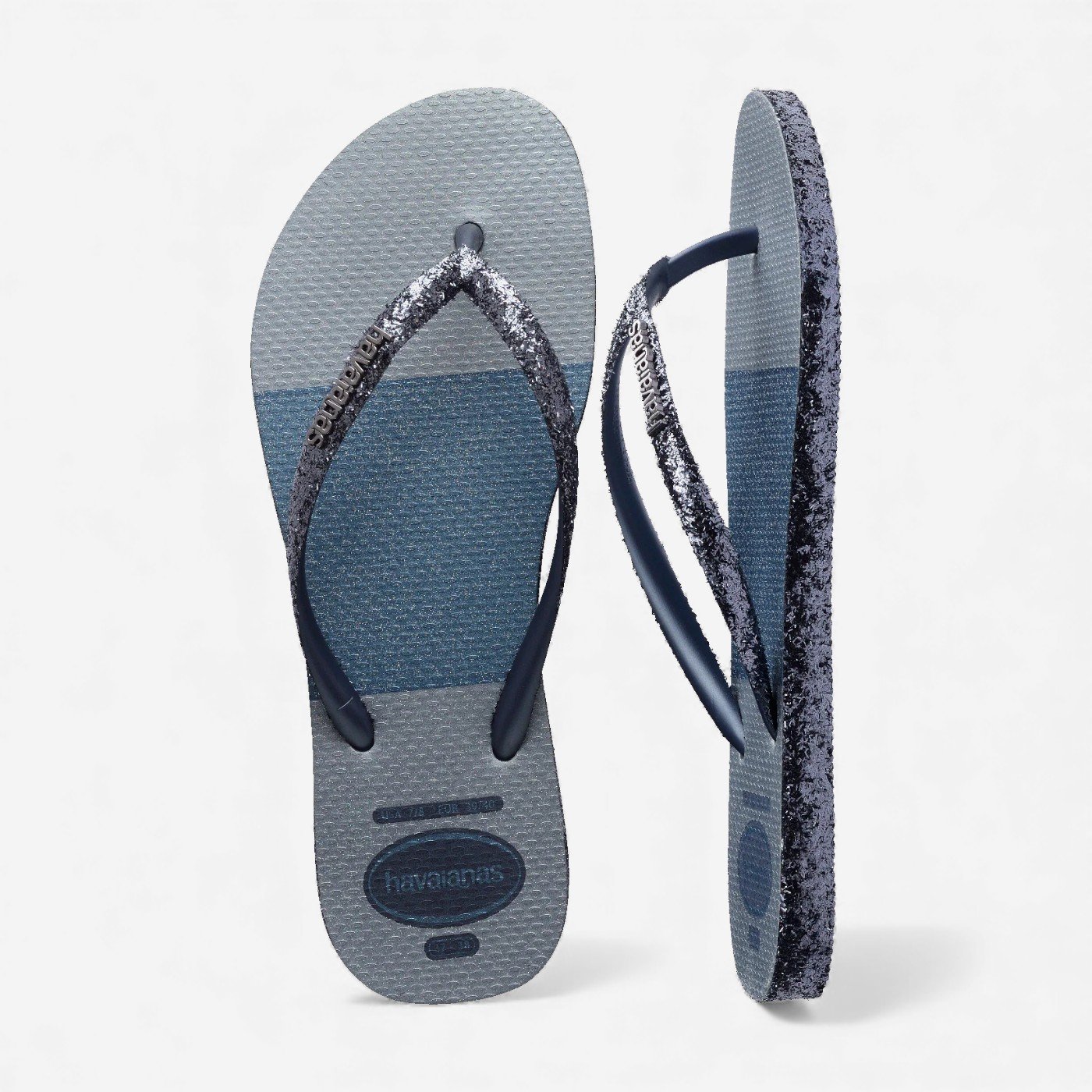 Chinelo Havaianas Slim Glitter Glam Azul 5