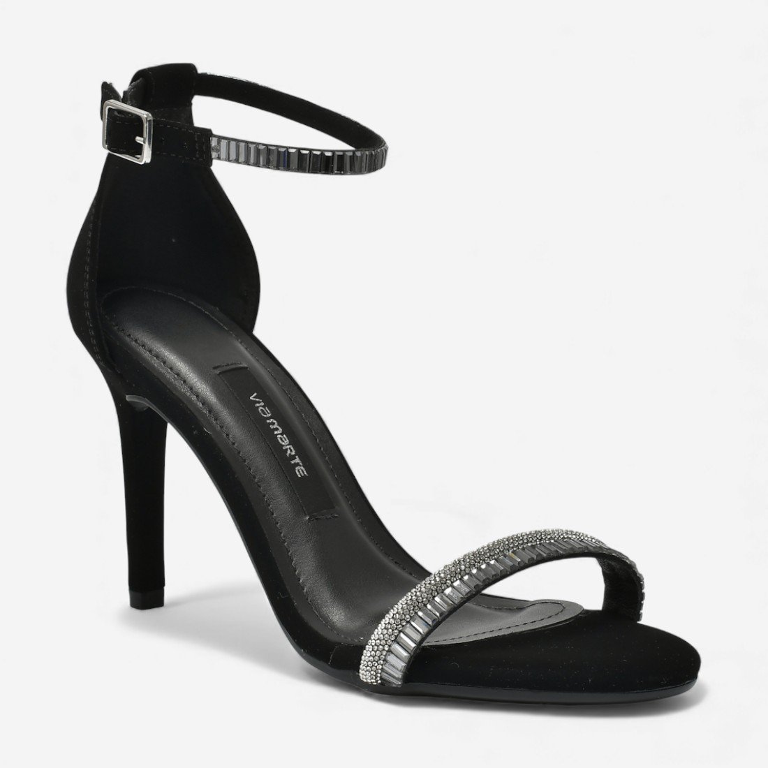 Sandália Via Marte Salto Fino Nobuck Preto Preto 4