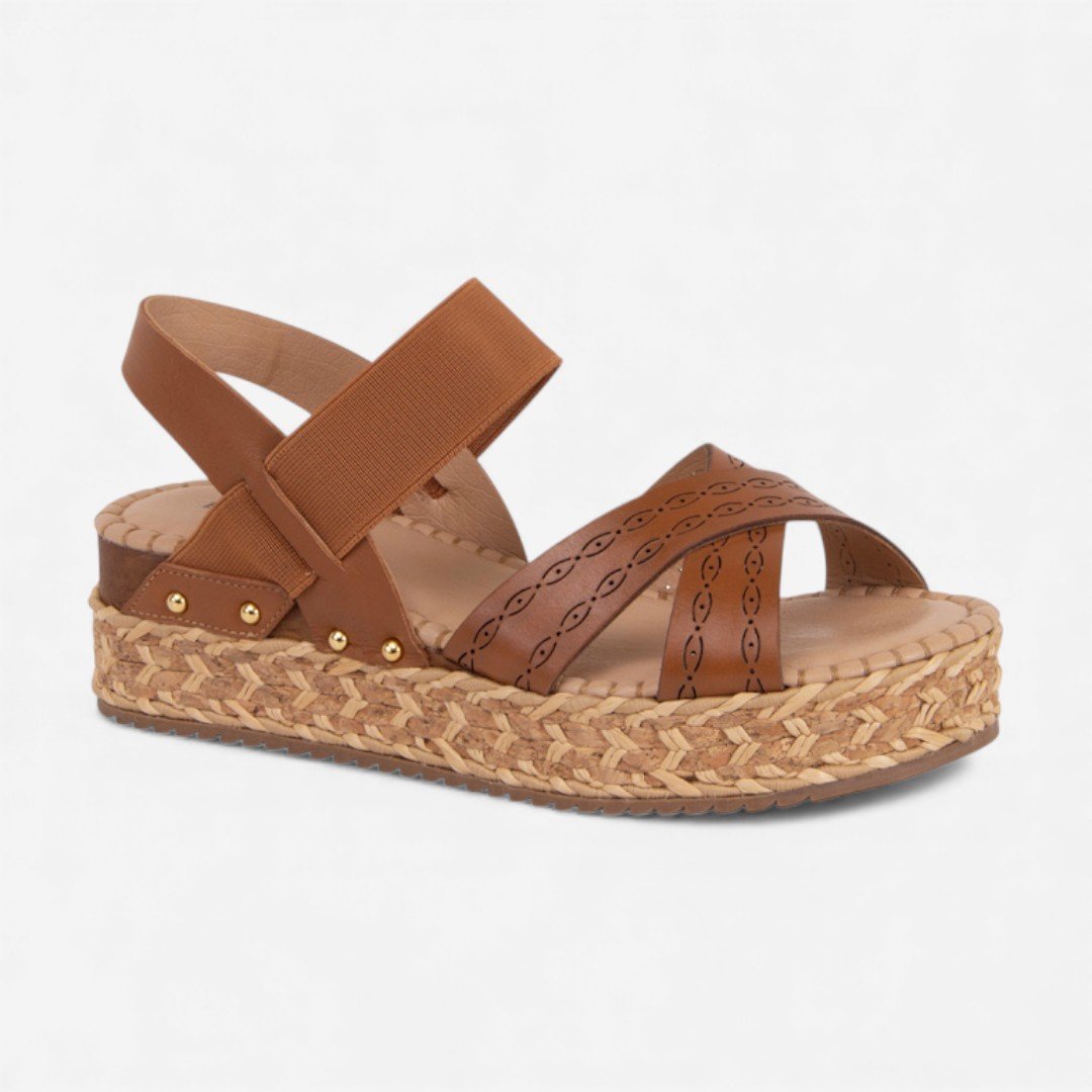 Sandália Flatform Bottero Em Couro Caramelo Marrom 2