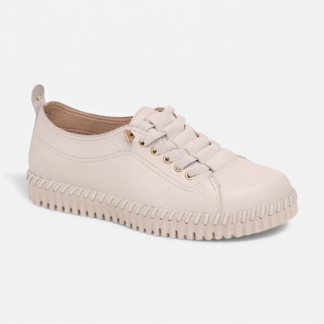 Tênis Slip On Casual Bottero Em Couro Off White