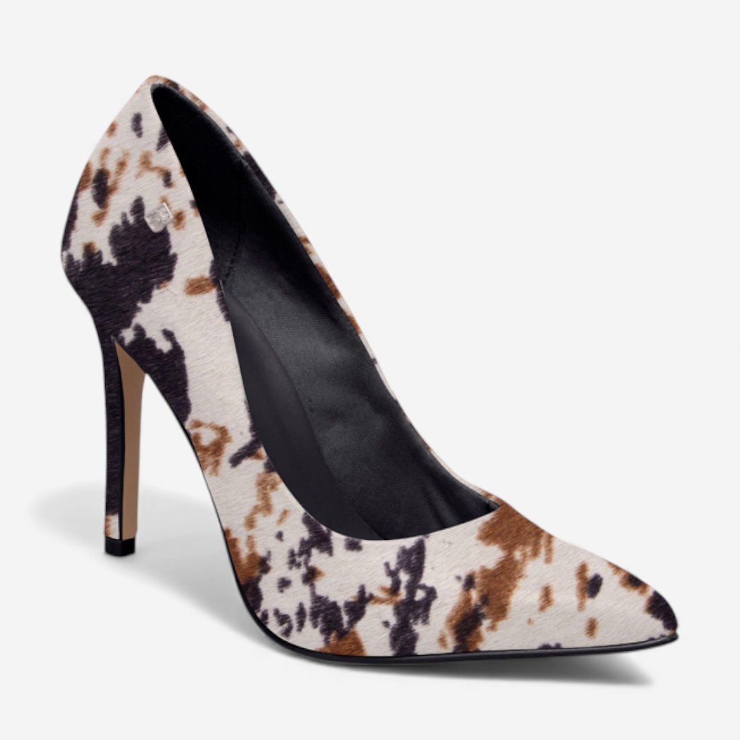 Sapato Scarpin Bottero Em Couro Animal Print Vaca Animal Print 2