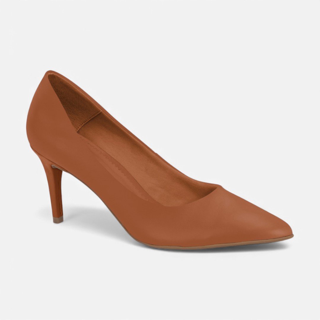 Sapato Scarpin Bottero Feminino em Couro Caramelo Marrom 2