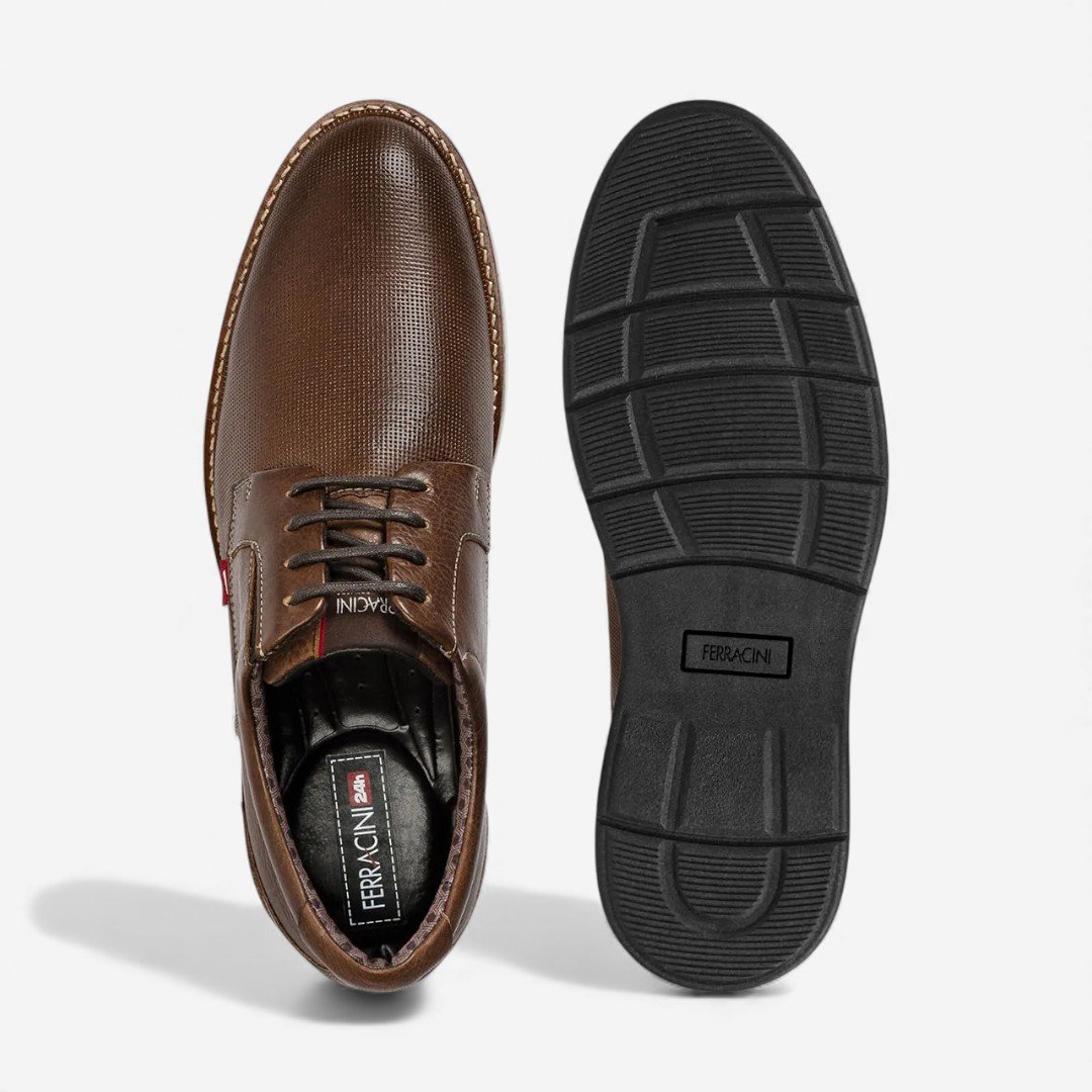 Sapato Ferracini Masculino Kingston Marrom Tabaco 3