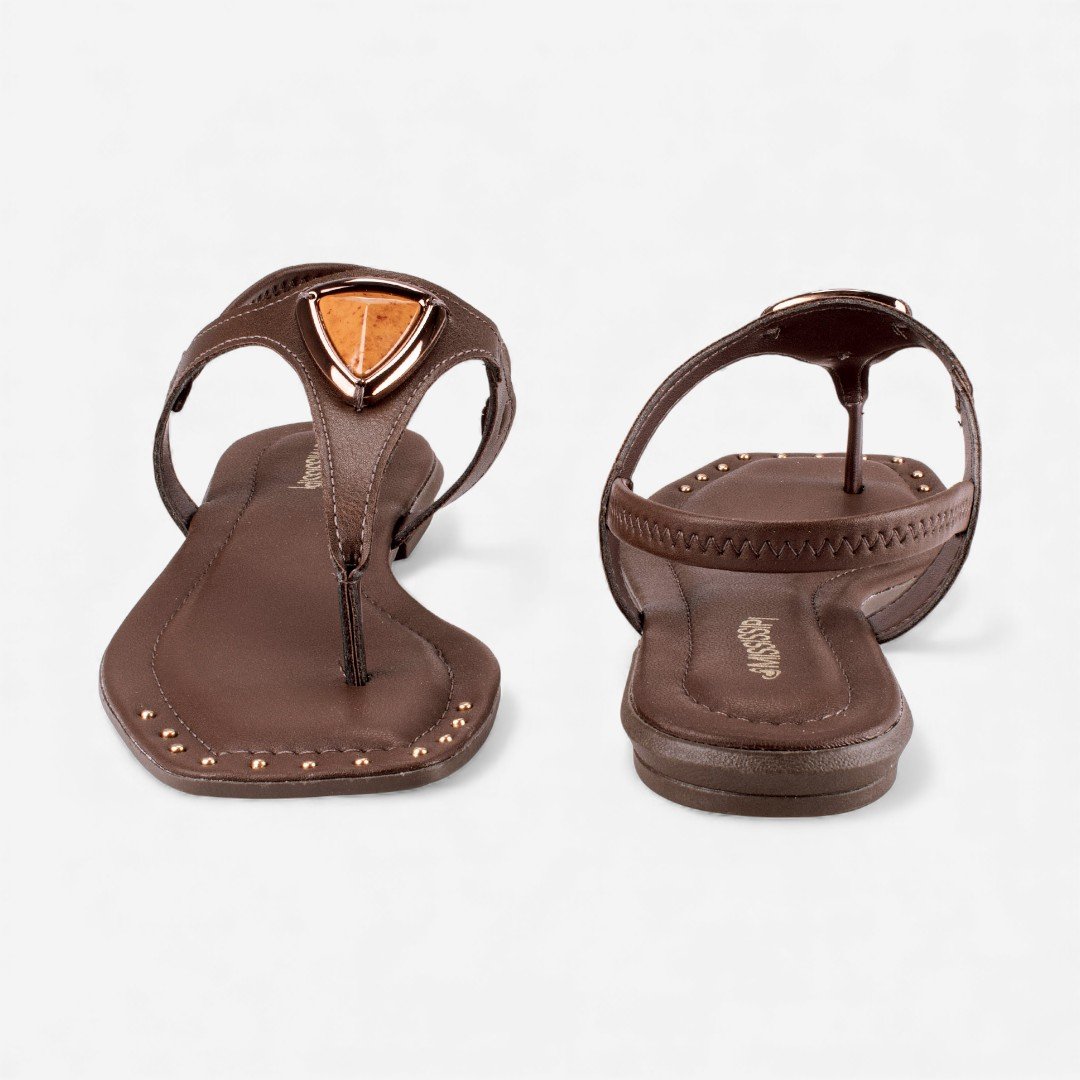 Sandália Mississipi Rasteira Marrom Marrom 7