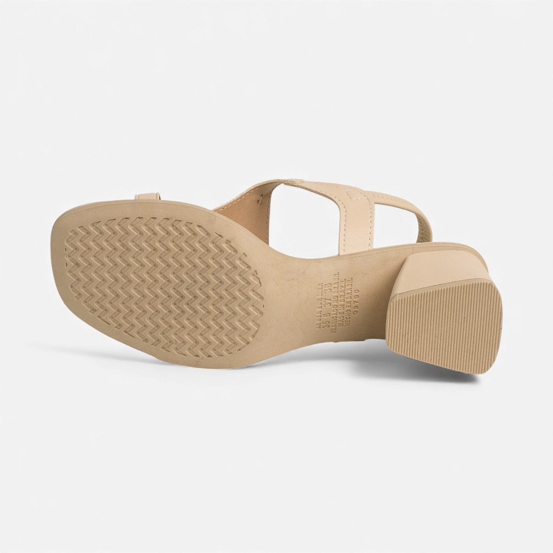 Sandália Mississipi De Salto Bloco Bege Bege 4