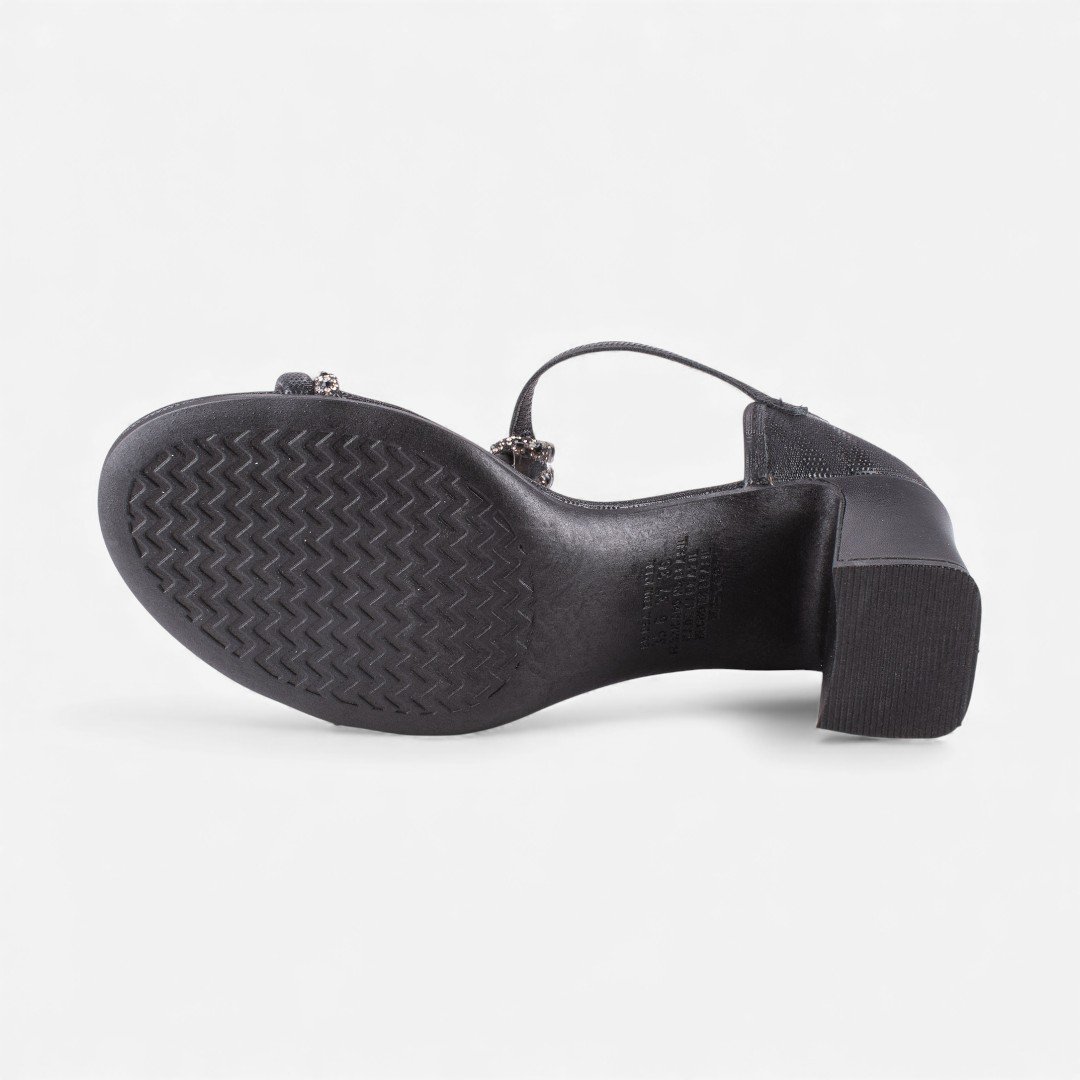 Sandália Mississipi De Salto Bloco Preta Preto 4