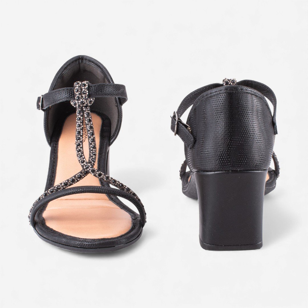 Sandália Mississipi De Salto Bloco Preta Preto 5