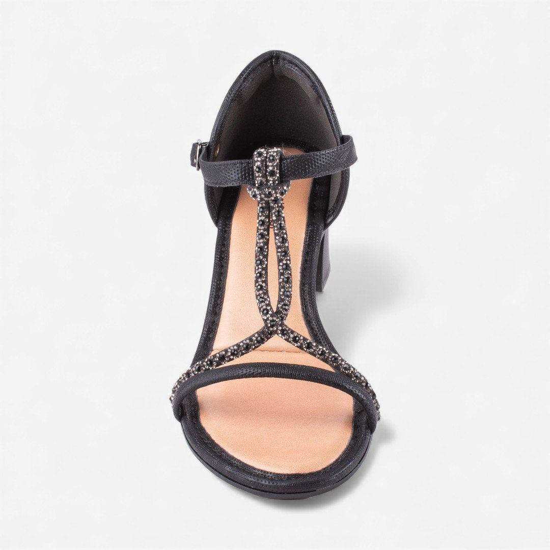 Sandália Mississipi De Salto Bloco Preta Preto 6