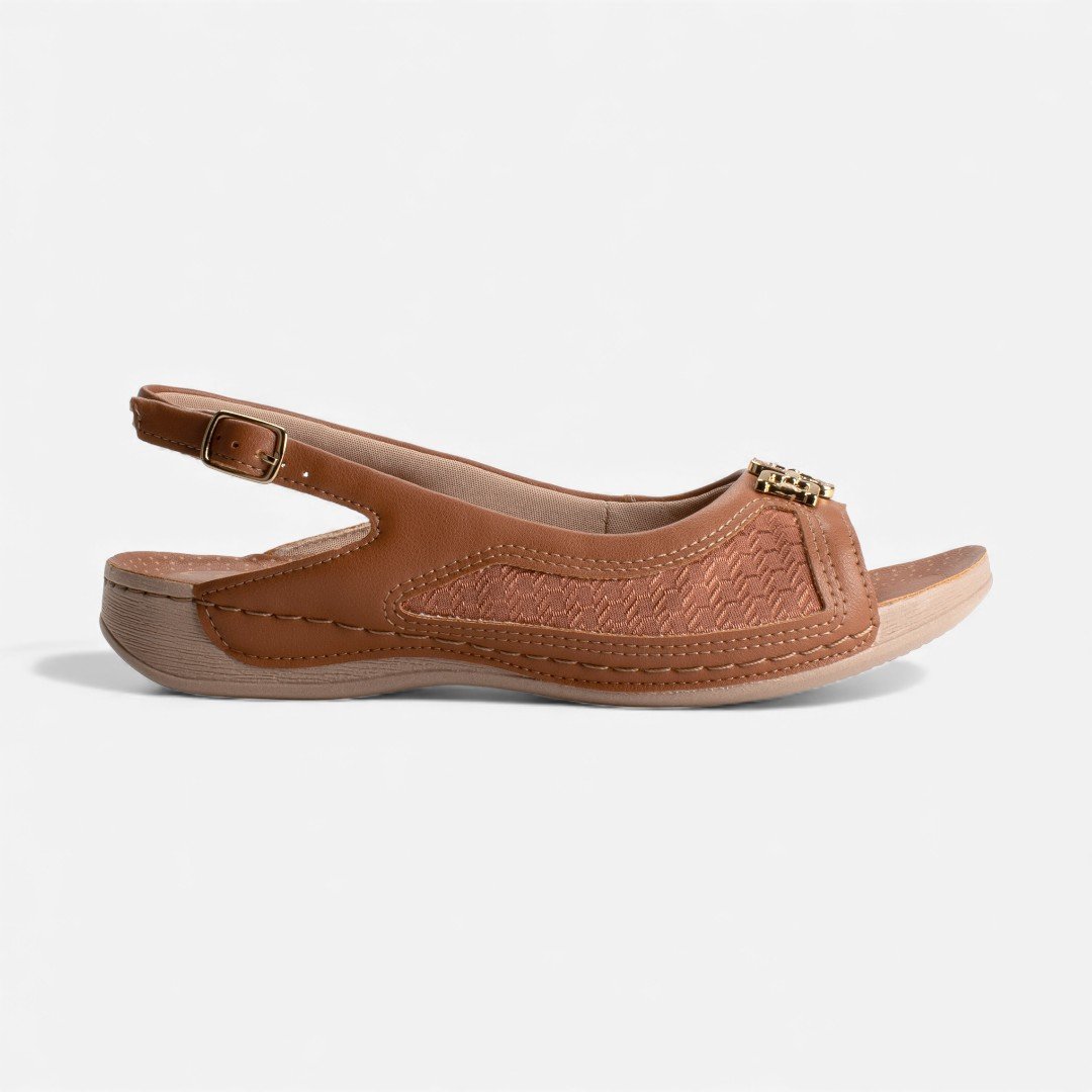 Sandália Campesí Slingback Caramelo