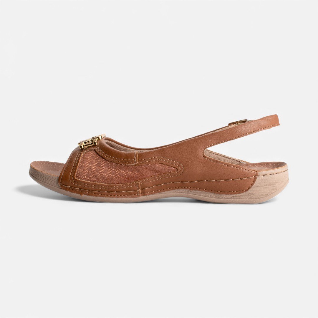 Sandália Campesí Slingback Caramelo Mascavo 3