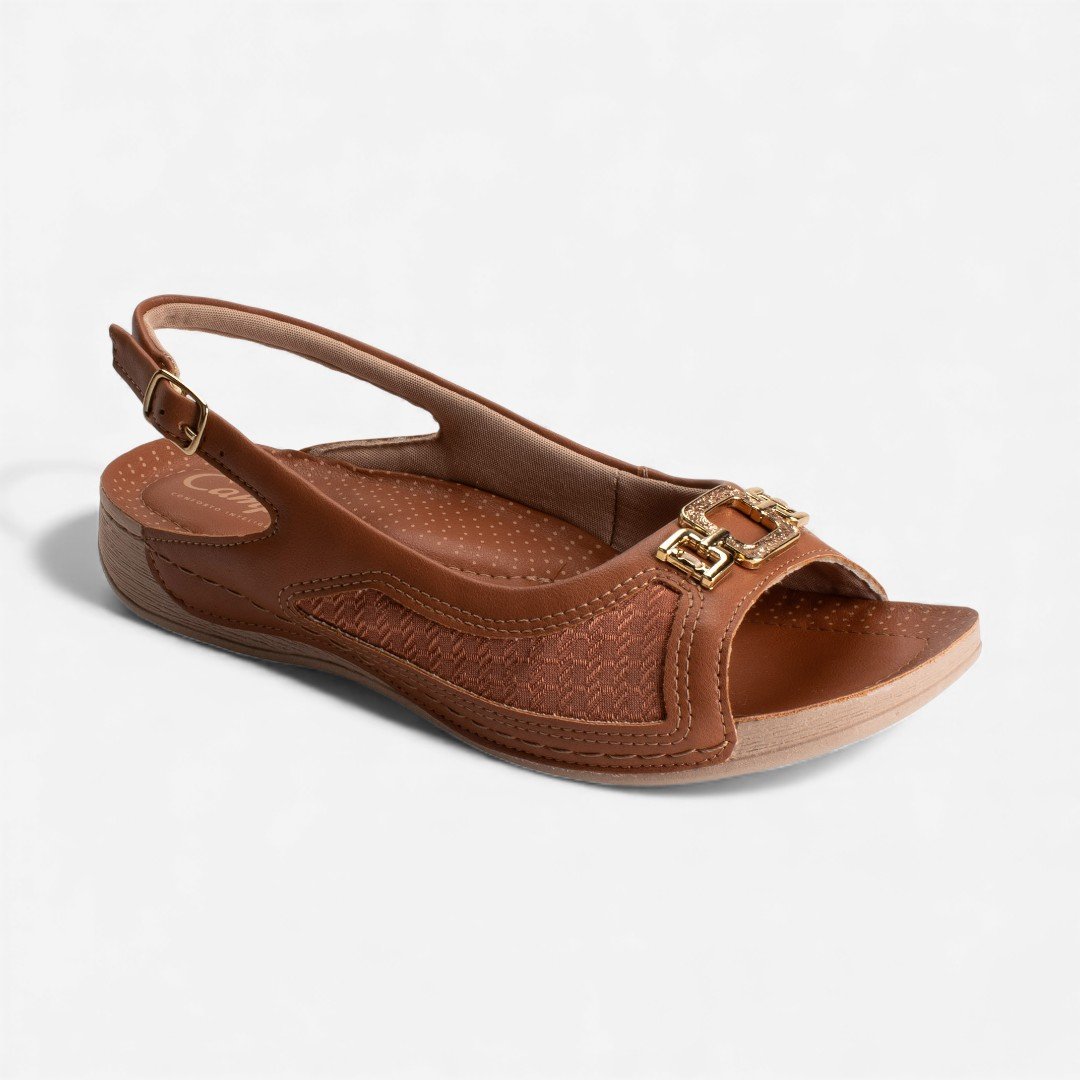 Sandália Campesí Slingback Caramelo Mascavo 7