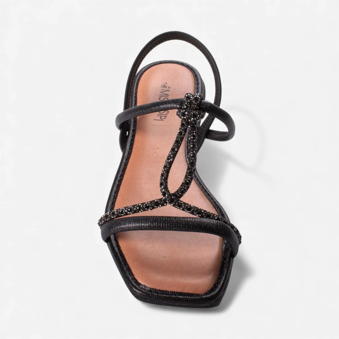 Sandália Mississipi Rasteira Preta Preto 6