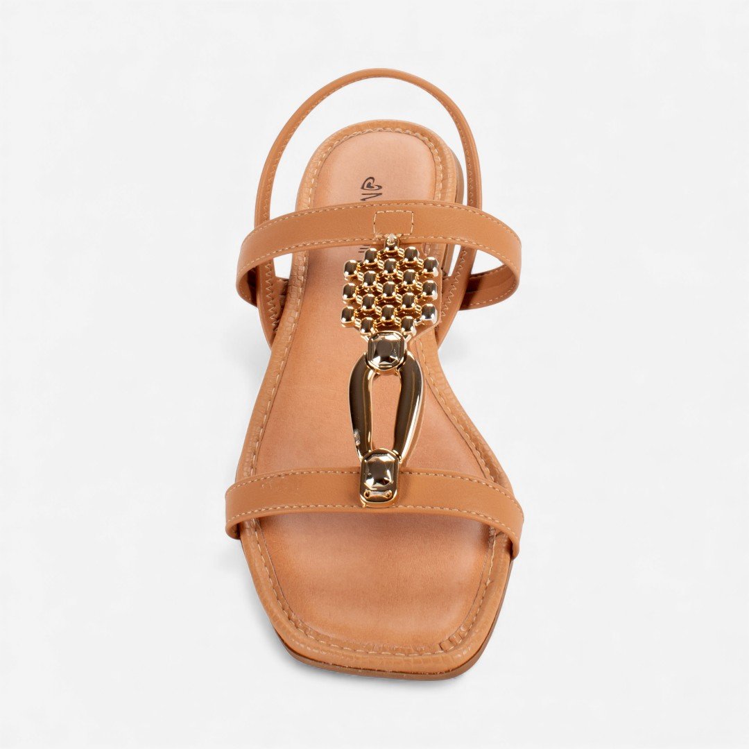 Sandália Mississipi Rasteira Caramelo Bege 7