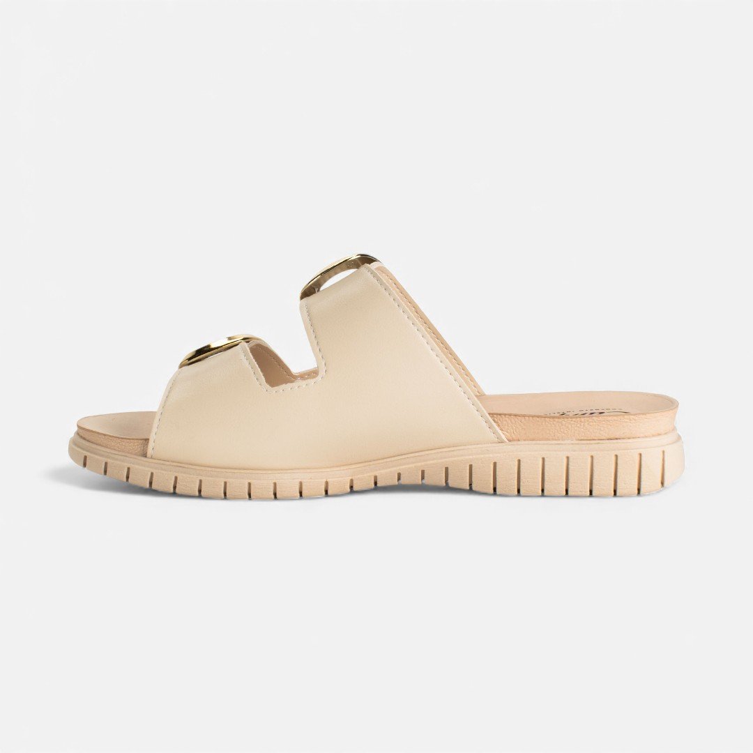 Tamanco Slide Campesí Flatform Bege Off White 3