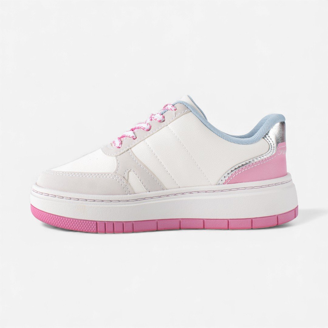 Tênis Pink Cats Casual Infantil Colorido Branco/Rosa 3