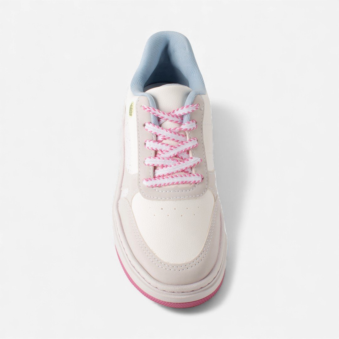 Tênis Pink Cats Casual Infantil Colorido Branco/Rosa 6