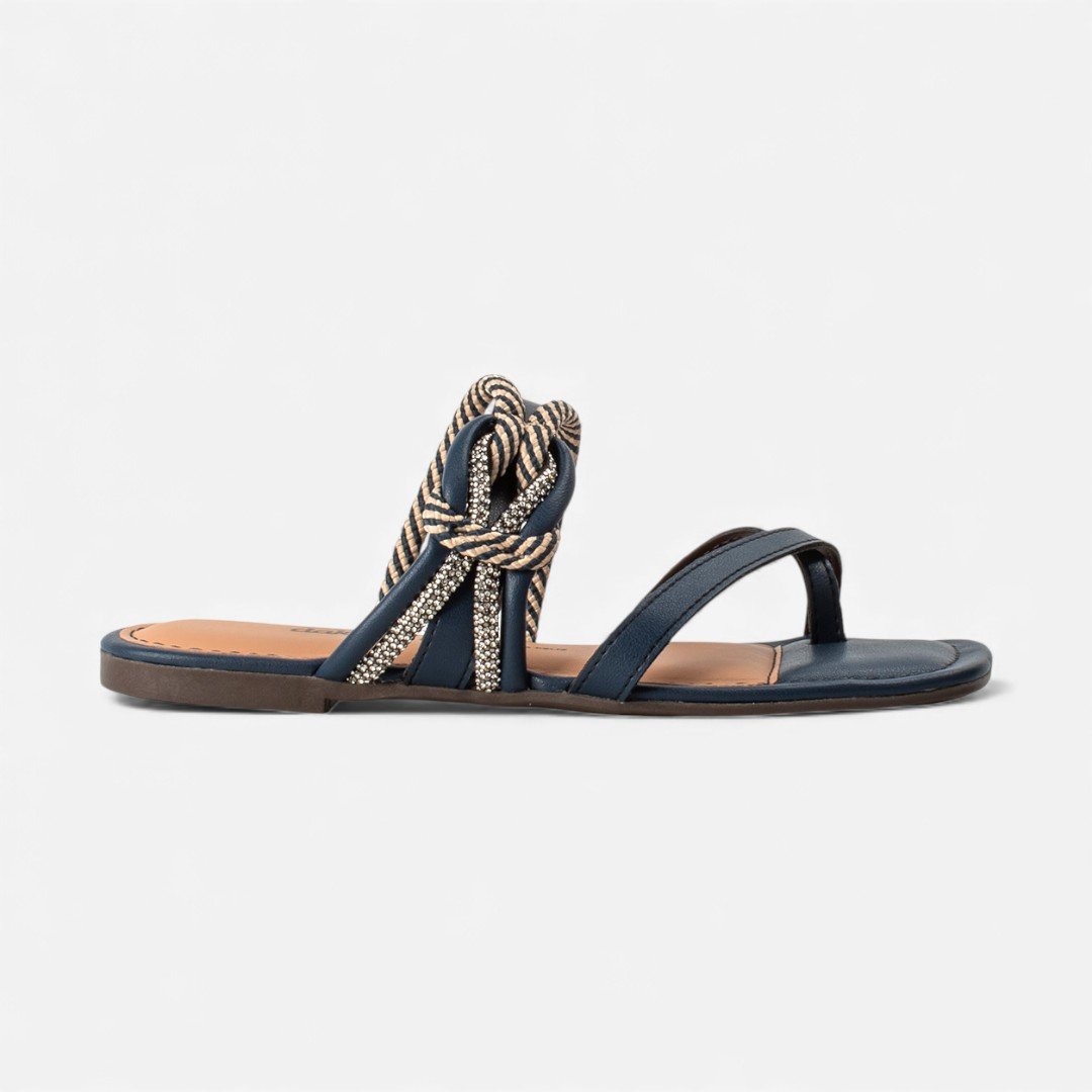 Rasteira Slide Dakota Azul Marinho