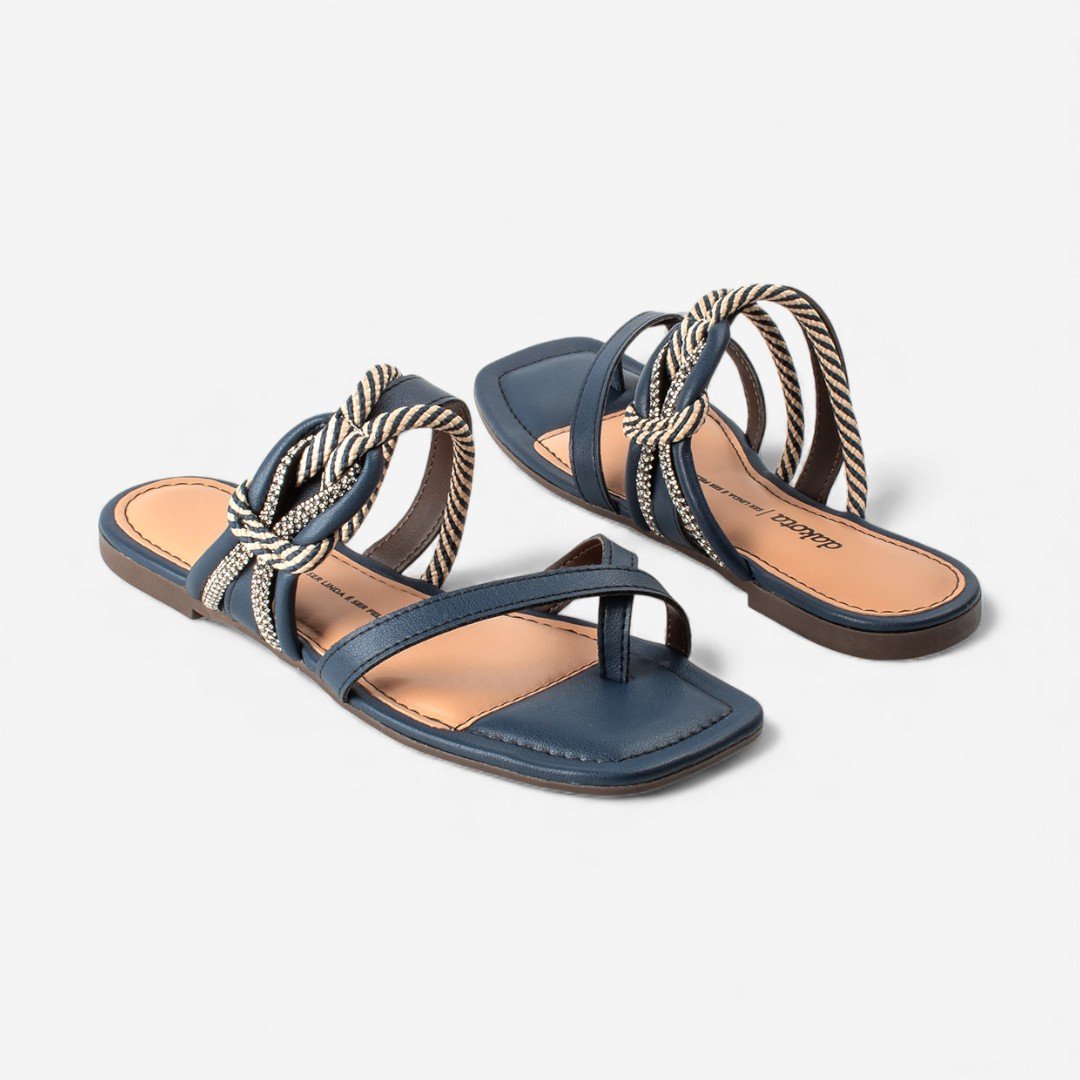 Rasteira Slide Dakota Azul Marinho Azul Marinho 6