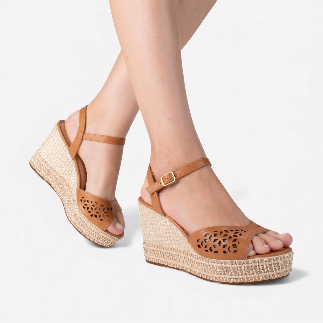 Sandália Dakota Anabela Caramelo Marrom 2