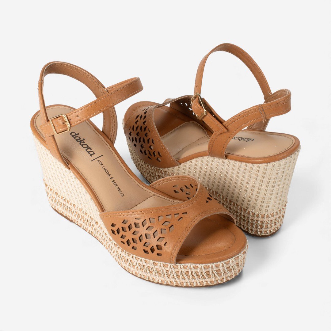 Sandália Dakota Anabela Caramelo Marrom 6