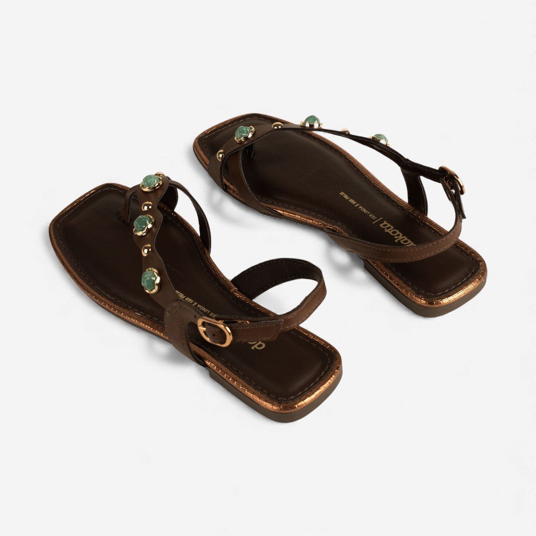 Sandália Dakota Rasteira Marrom Café 6