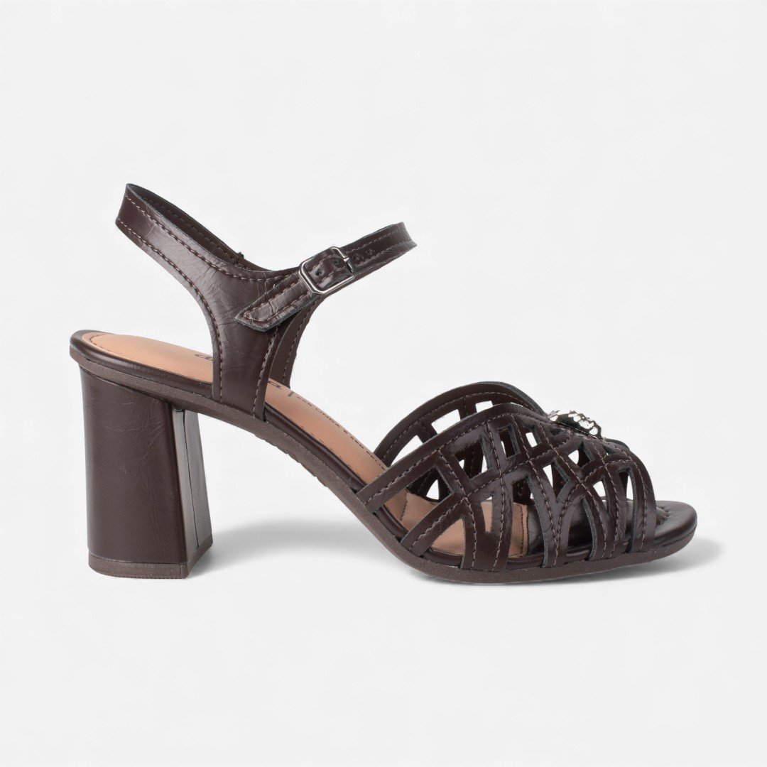 Sandália Dakota de Salto Bloco Marrom
