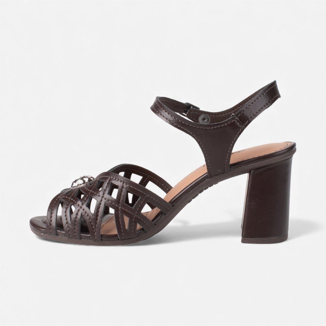 Sandália Dakota de Salto Bloco Marrom Marrom 3