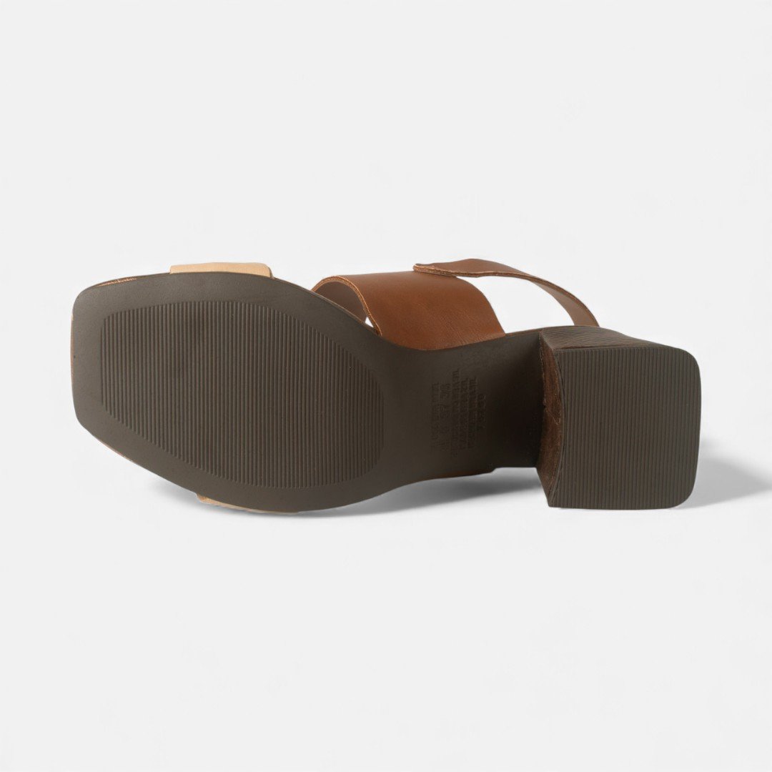 Sandália Dakota de Salto Bloco Caramelo e Bege Marrom/Bege 4