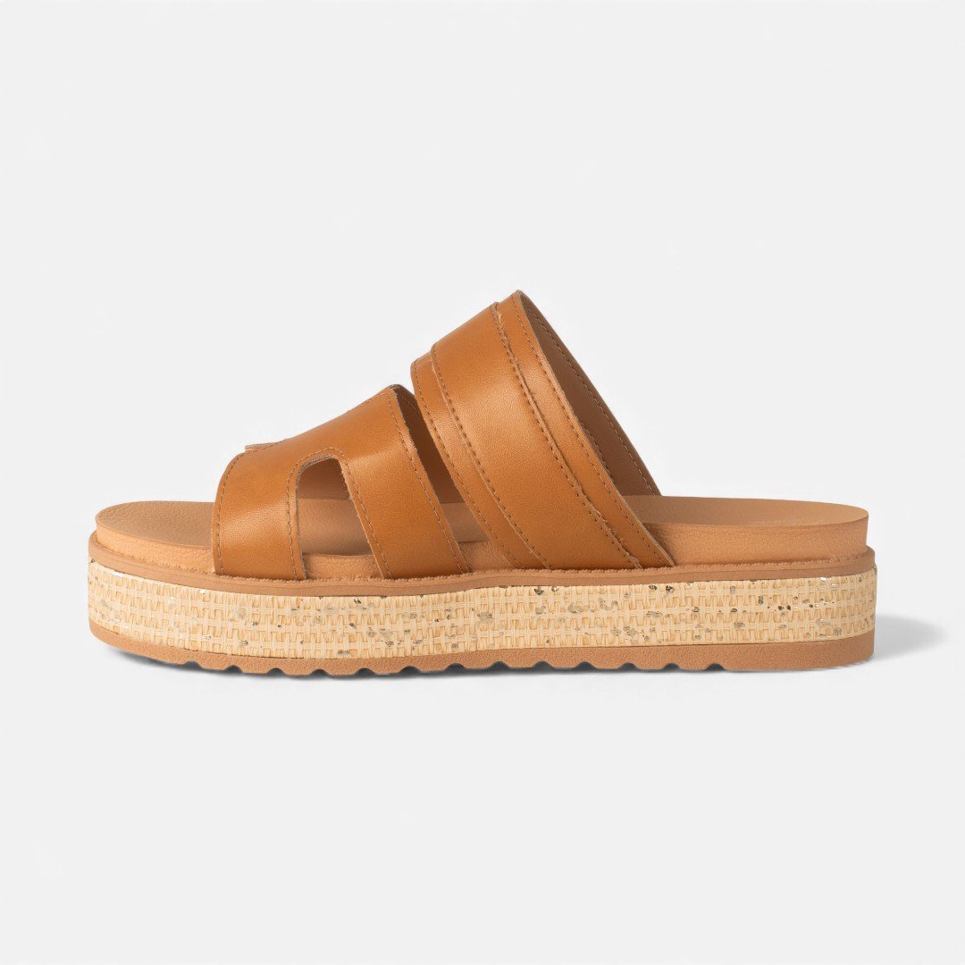 Tamanco Slide Dakota Flatform Caramelo Caramelo 3