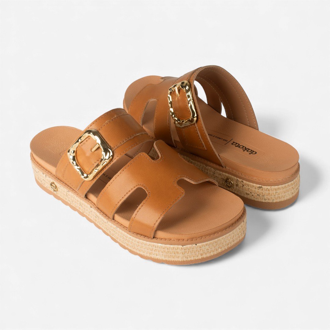 Tamanco Slide Dakota Flatform Caramelo Caramelo 6