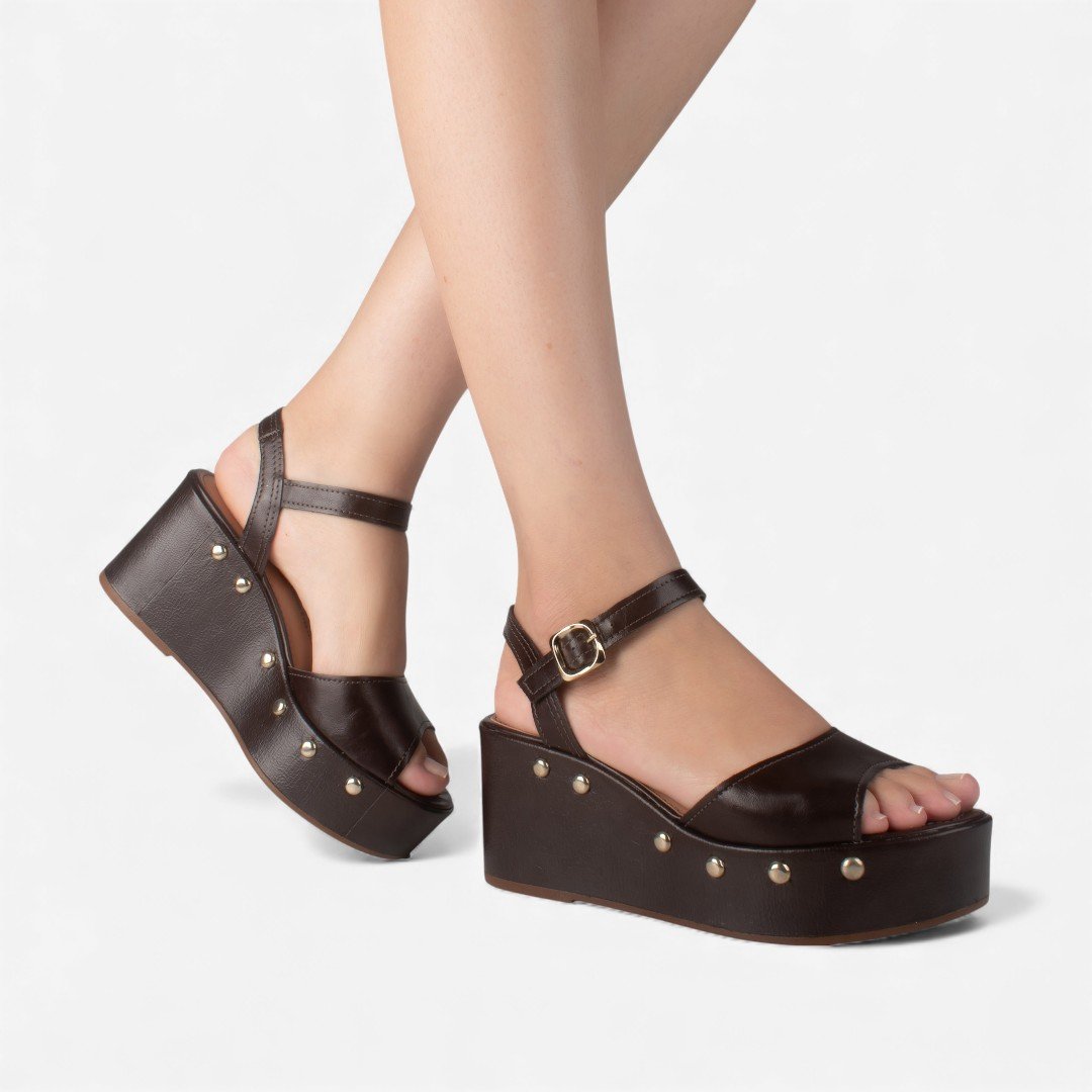 Sandália Dakota Anabela Marrom Café 2