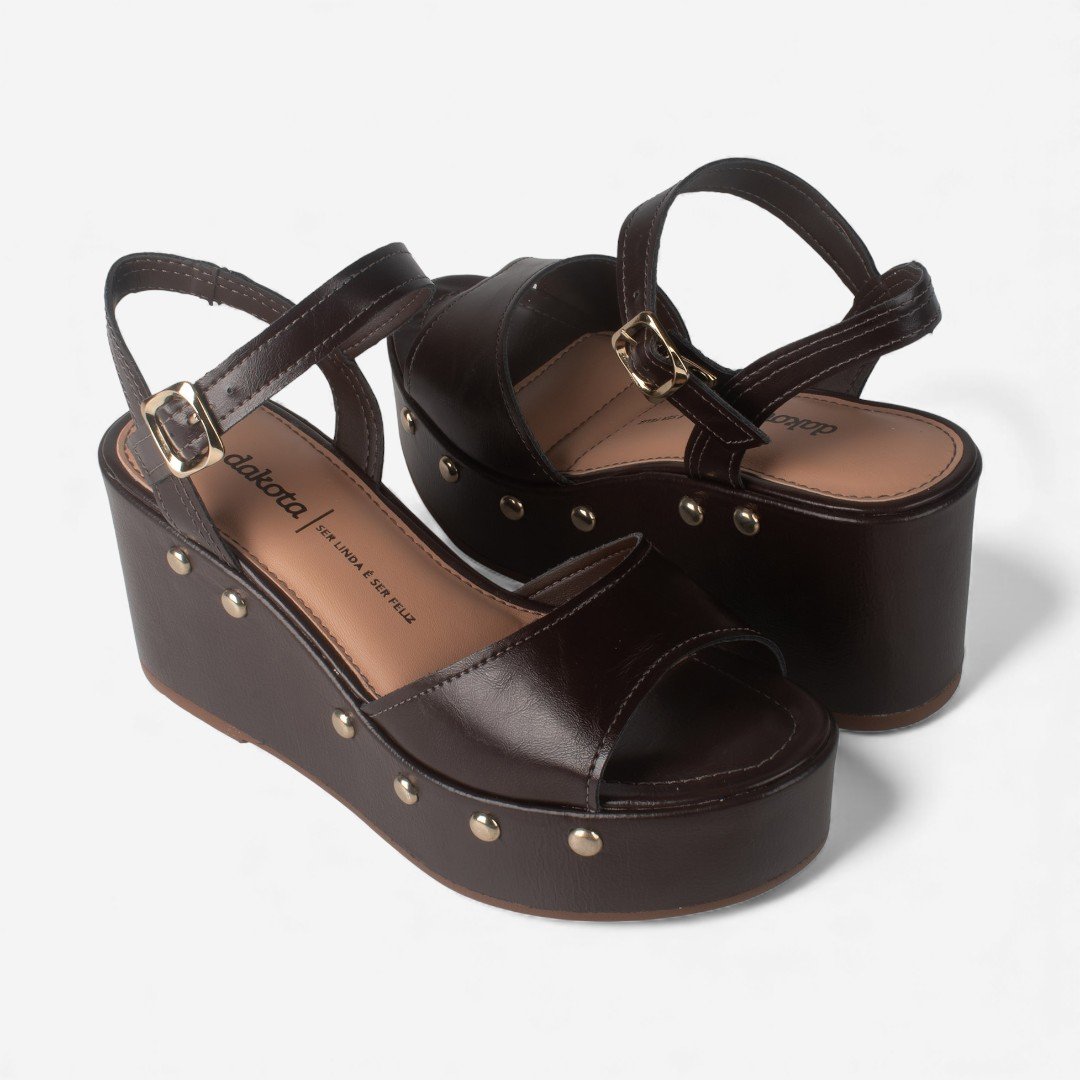 Sandália Dakota Anabela Marrom Café 6
