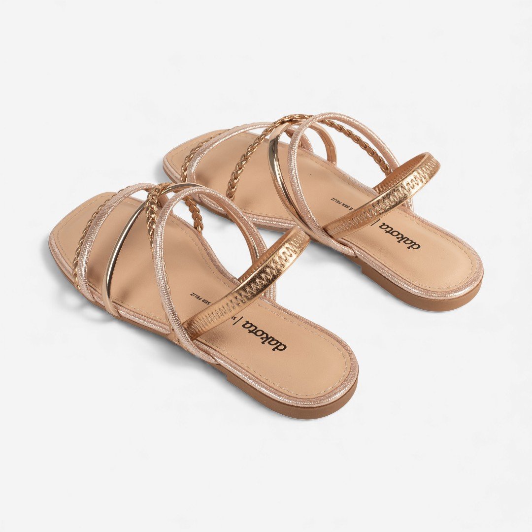 Sandália Dakota Rasteira Metalizada Rosê Rosê 7