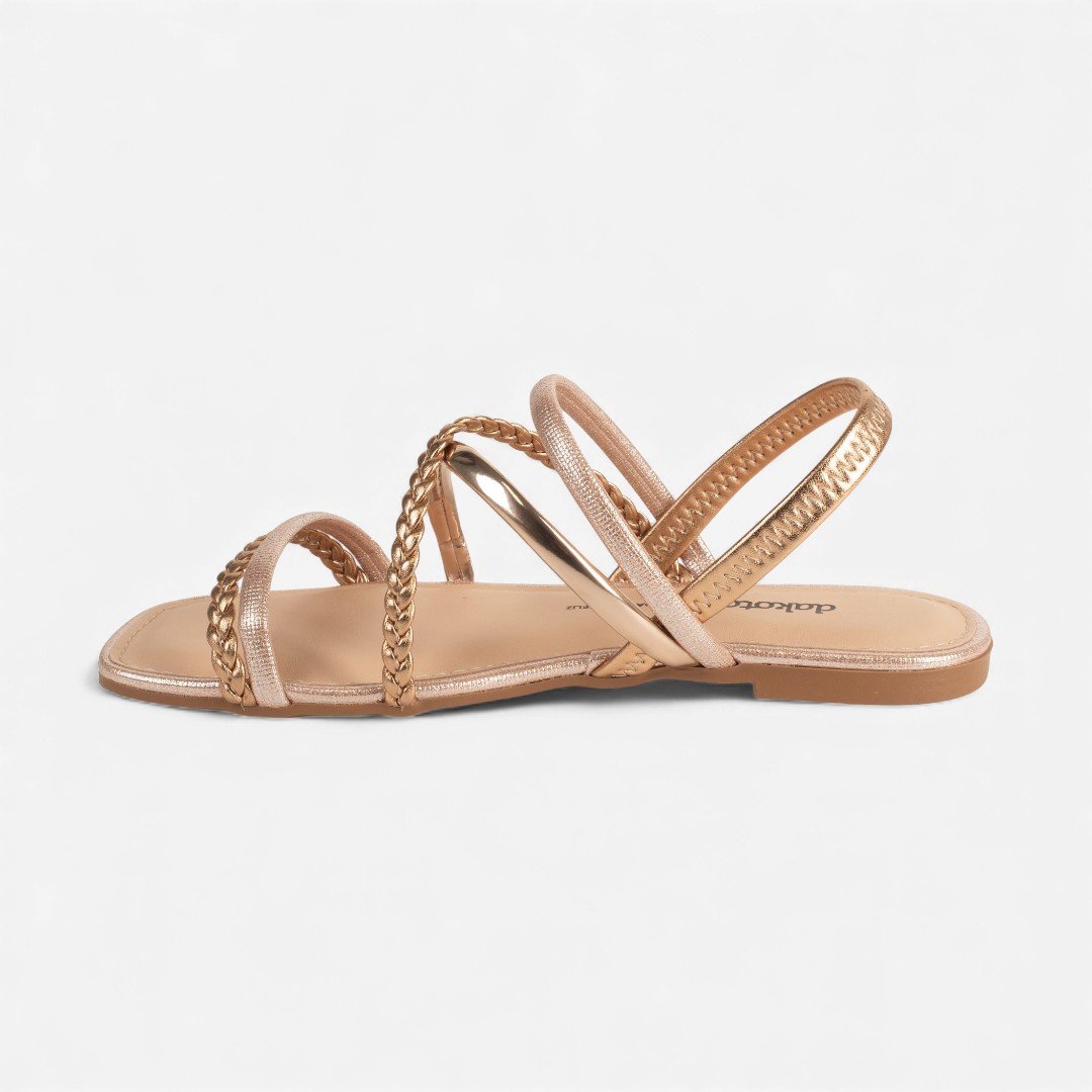 Sandália Dakota Rasteira Metalizada Rosê Rosê 3