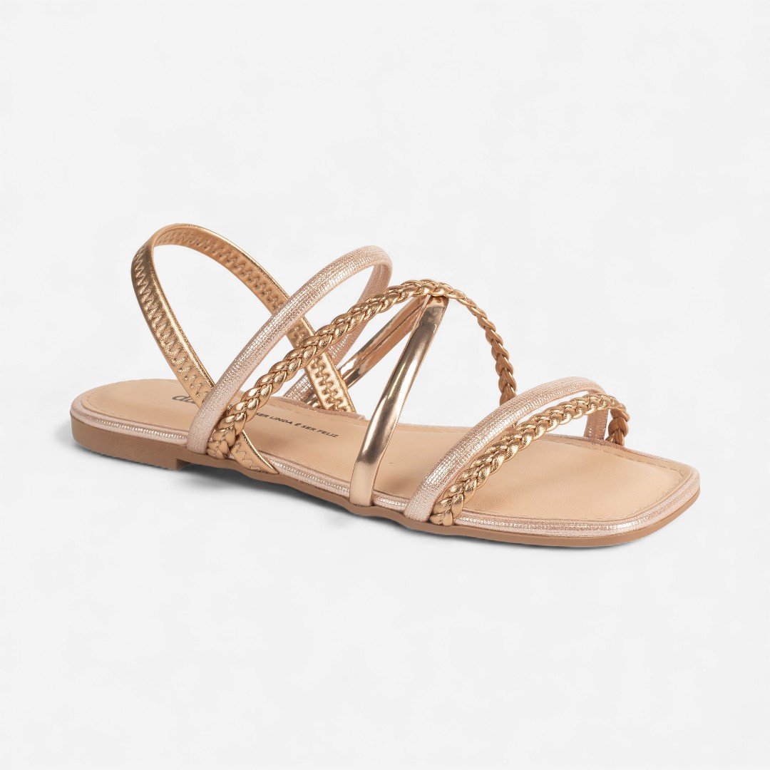 Sandália Dakota Rasteira Metalizada Rosê Rosê 8