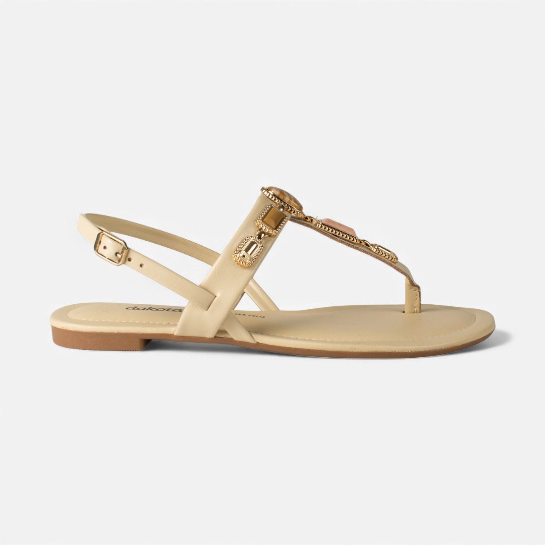 Sandália Dakota Rasteira Bege