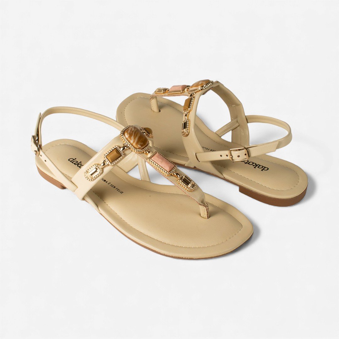 Sandália Dakota Rasteira Bege Bege 6