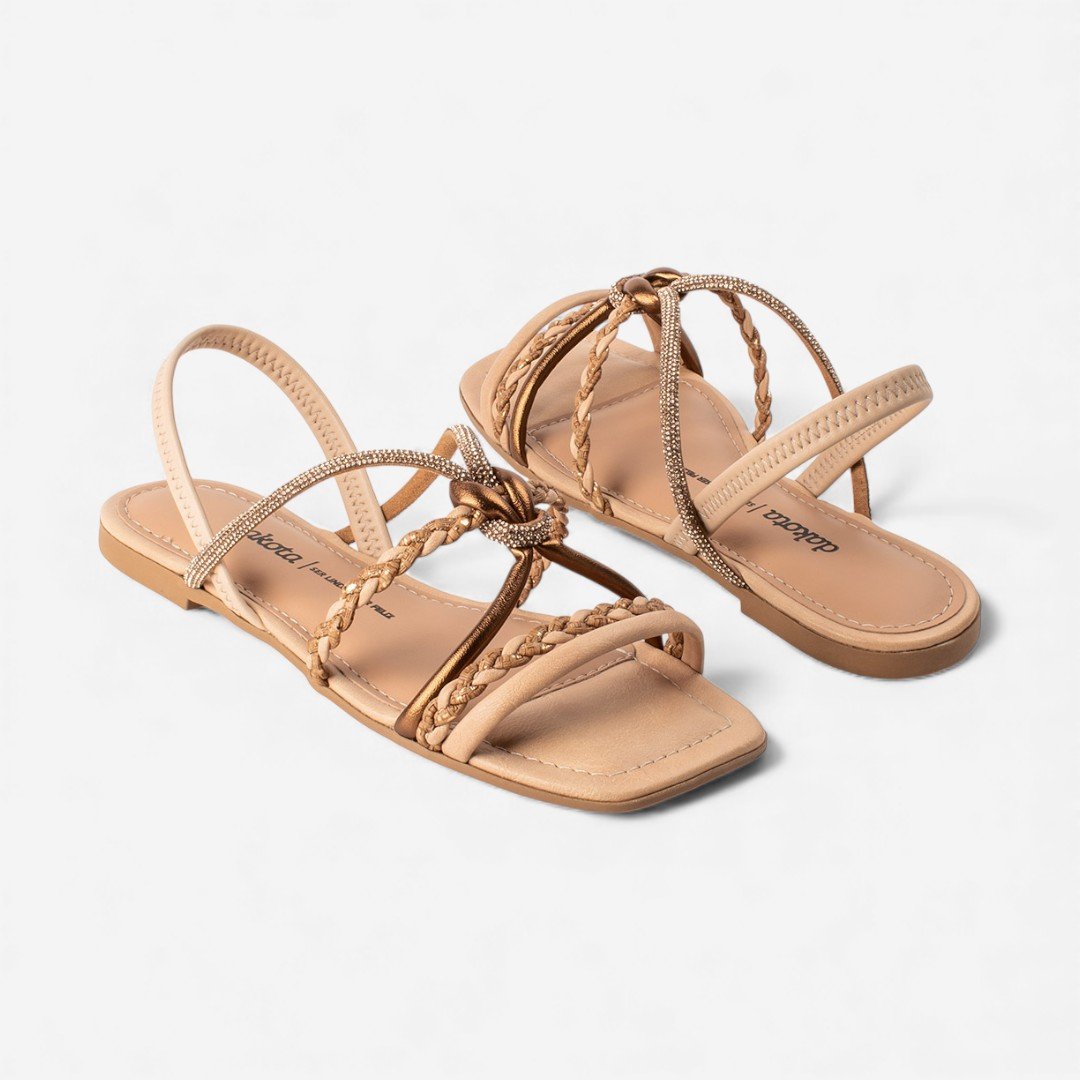 Sandália Dakota Rasteira Bege Bege 2