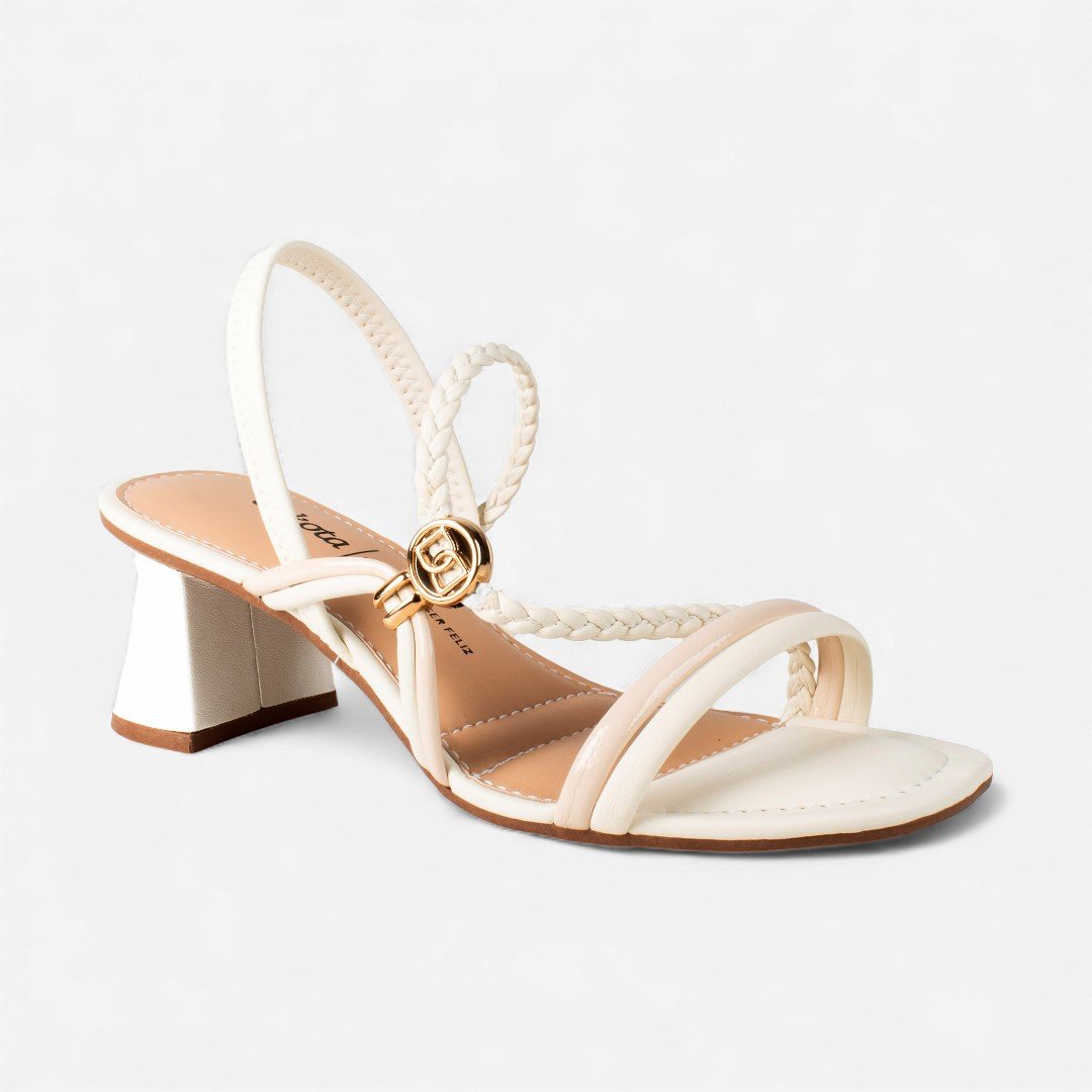 Sandália Dakota De Salto Bloco Off White Branco 3