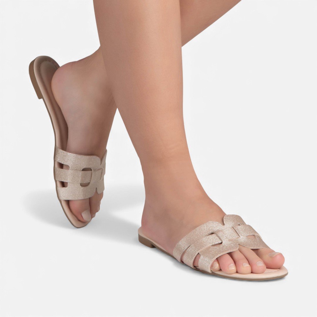 Chinelo Slide Dakota Metalizado Rosê Rosê 2