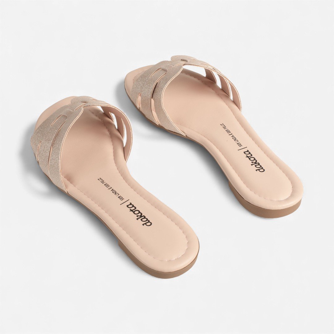 Chinelo Slide Dakota Metalizado Rosê Rosê 7
