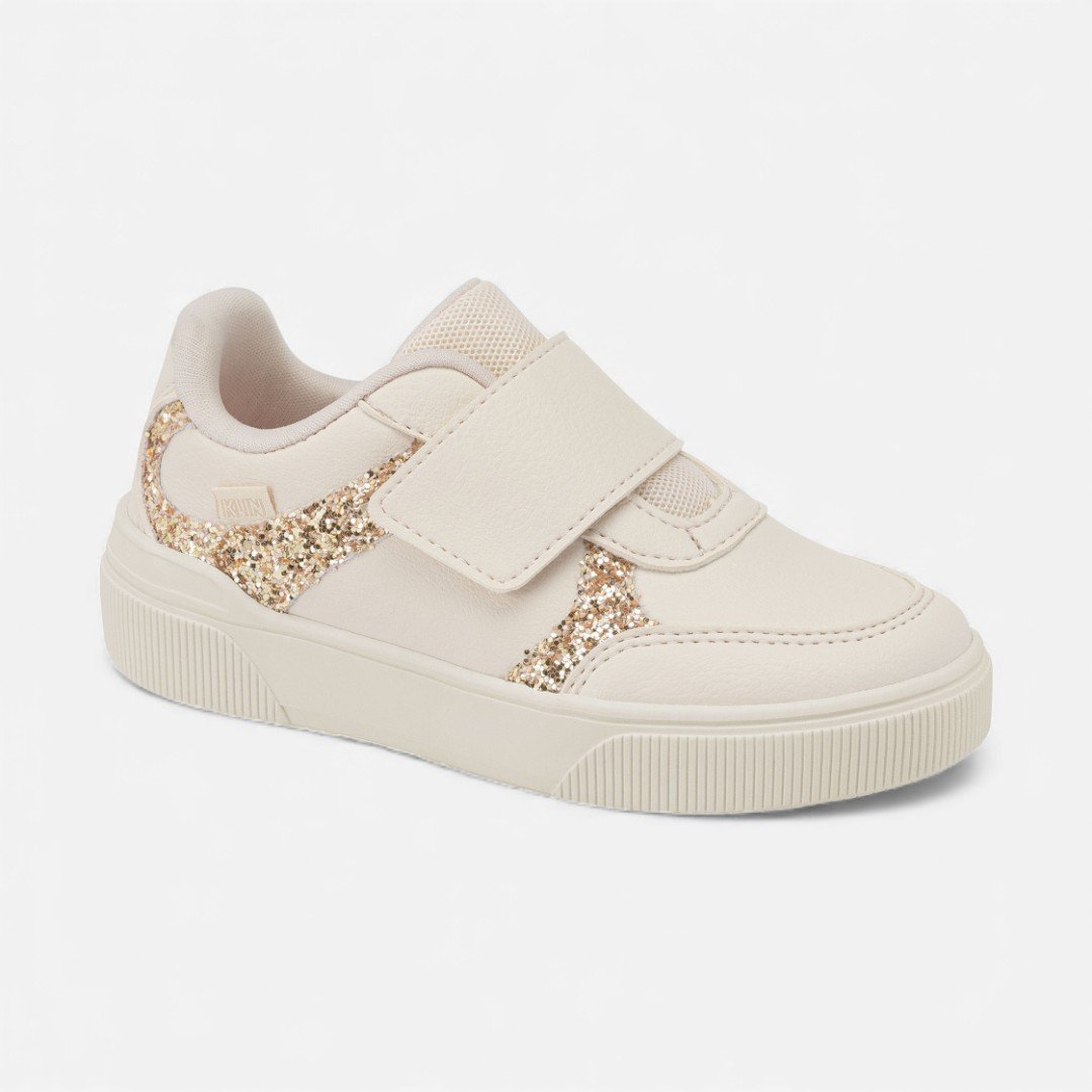 Tênis Klin Casual Feminino Infantil Off White Off White/Dourado 2