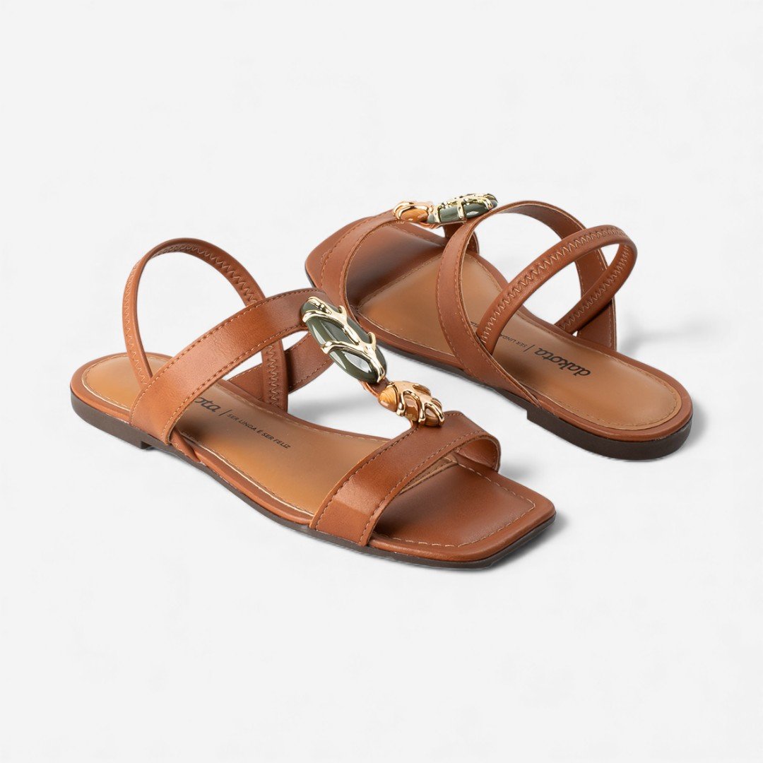 Sandália Dakota Rasteira Caramelo Marrom 6