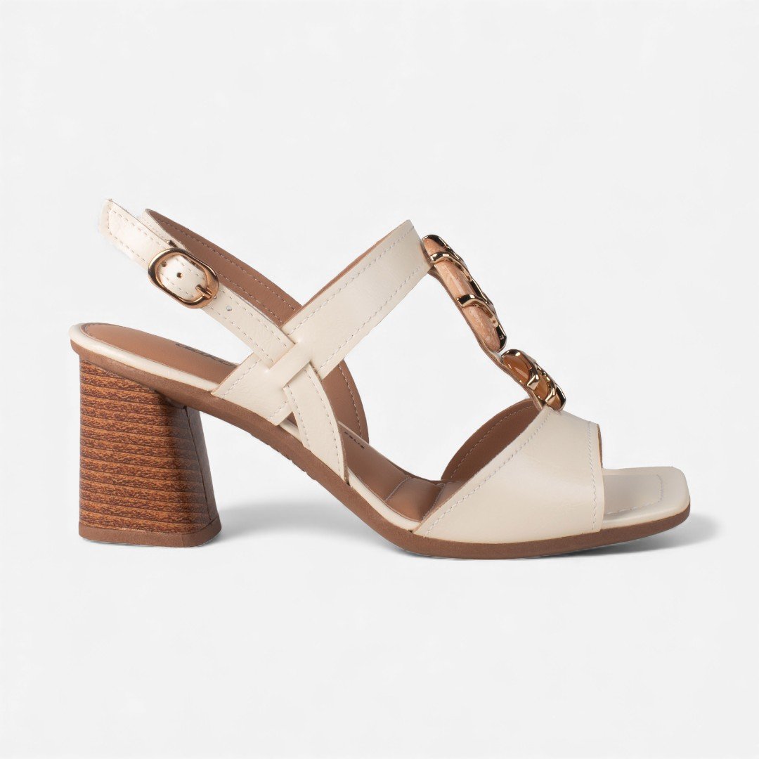 Sandália Dakota de Salto Bloco Bege