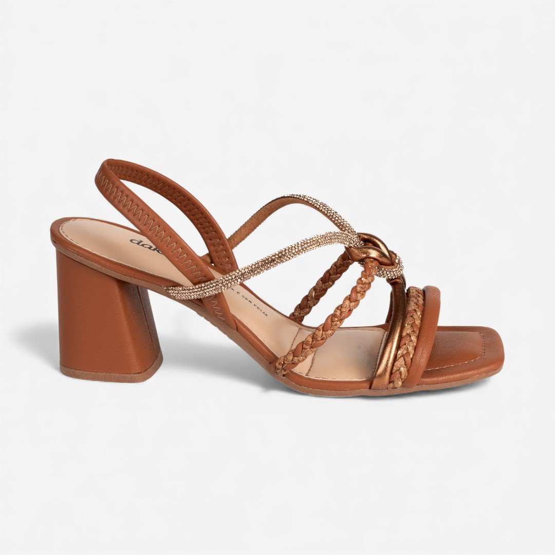 Sandália Dakota de Salto Bloco Caramelo
